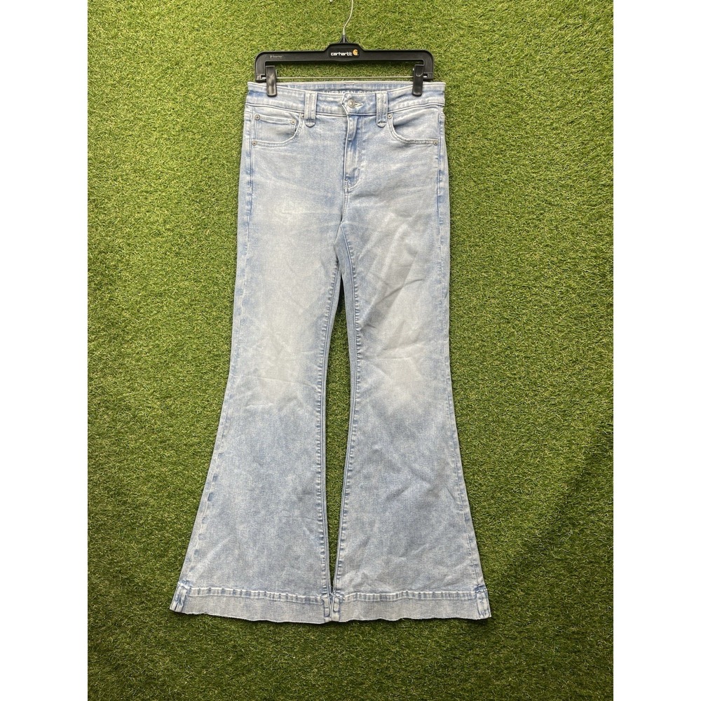 American Eagle Jeans Womens 8 Long (30x33) Festival Flare Boot Light Wash Denim